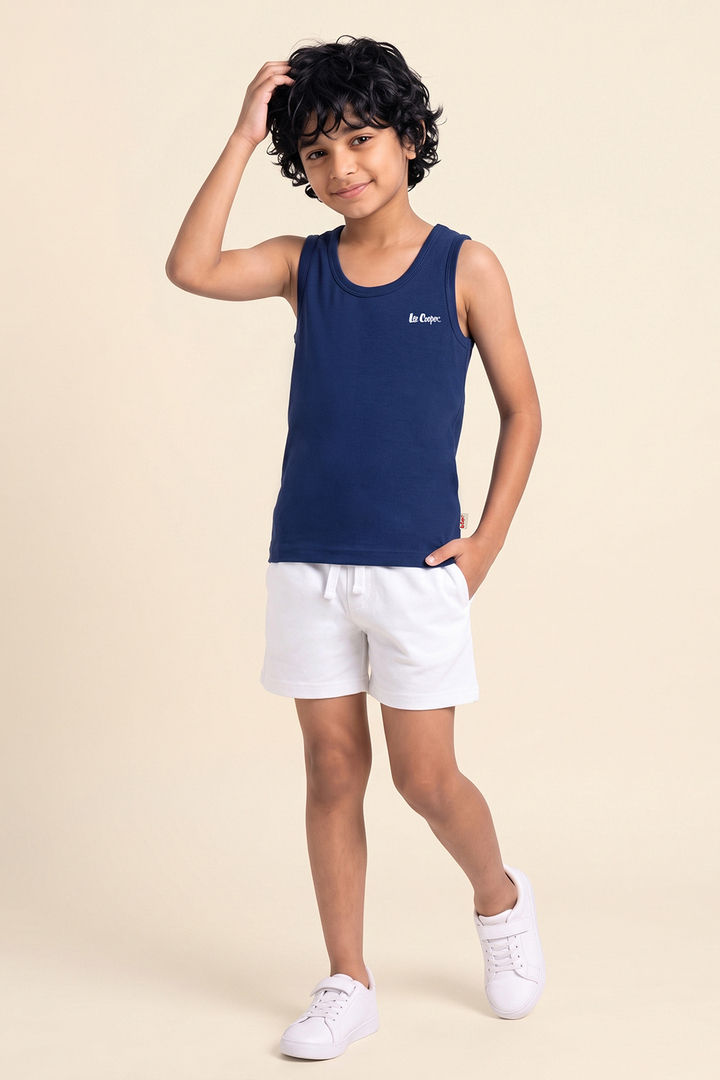 Lee Cooper Boys Solid Vest (Pack of 2) - Multicolor — image 2